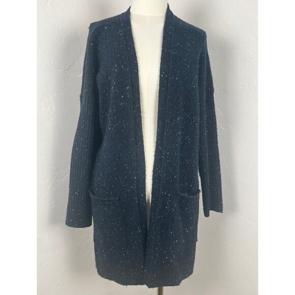 ABERCROMBIE & FITCH NUBBY KNIT DUSTER CARDIGAN SWEATER IN NAVY (Womens: Med) - Picture 1 of 15